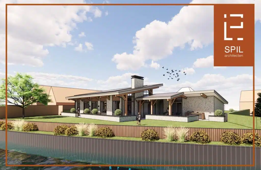 Architectonische impressie van een nieuwbouw villa in Urk, ontworpen door Spil Architecten